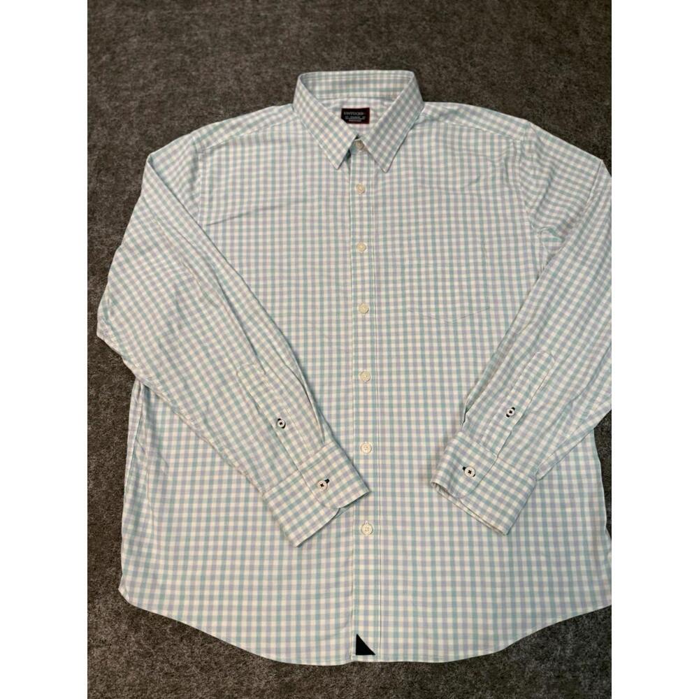 UNTUCKit X-Large Men’s Montiglet Light Blue & Teal Check Shirt Nylon/Spandex